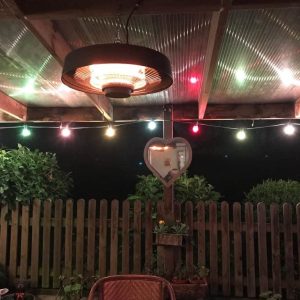 Sahara 2000W Hanging Patio Heater heating up the outdoor area Sahara 2000W Hanging Patio Heater heating up the outdoor area